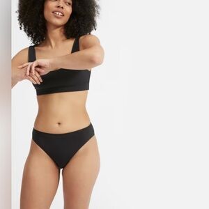 Everlane High Rise Bikini Bottom Black Minimal Swim NWT